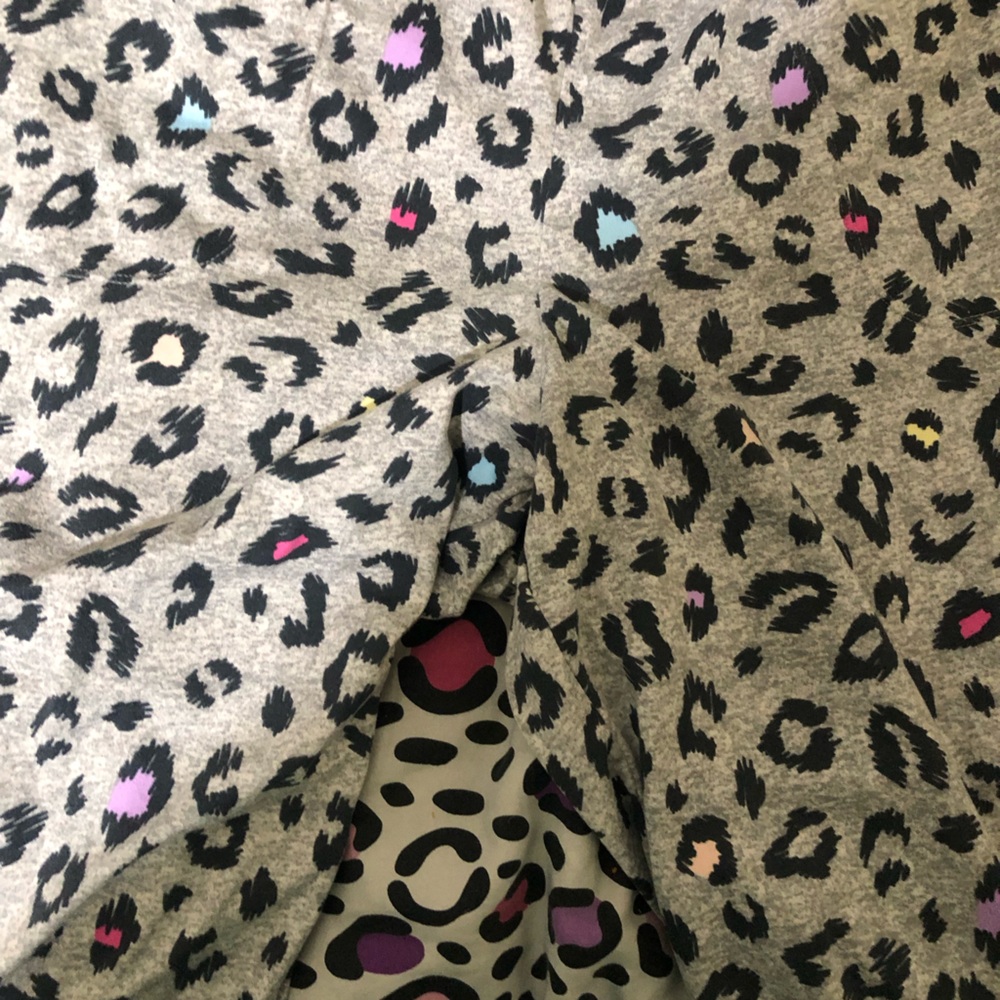 Gray Leopard Print pjs with Colorful Accents